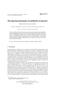 The pharmacodynamics of antibiotic treatment† IMRAN MUDASSAR and HAL SMITH*