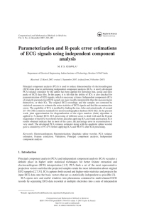 Parameterization and R-peak error estimations of ECG signals using independent component analysis