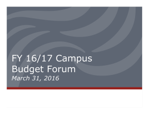 FY 16/17 Campus Budget Forum March 31, 2016