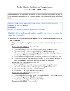 Foreign-Educated Applicants and Foreign Attorneys EFFECTIVE OCTOBER 1, 2014