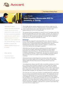 KVM Provides Measurable ROI for University of Surrey Case Study: