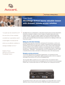 Woodleigh School learns valuable lesson with Avocent remote access solution Case Study