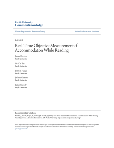 Real-Time Objective Measurement of Accommodation While Reading CommonKnowledge Pacific University
