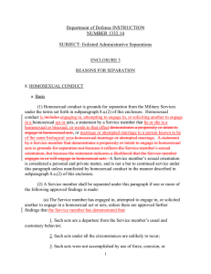 Department of Defense INSTRUCTION NUMBER 1332.14  SUBJECT: Enlisted Administrative Separations