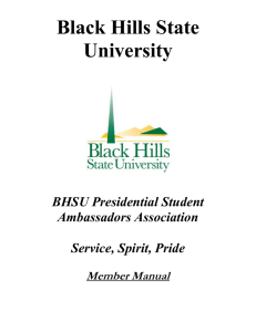 Black Hills State University  BHSU Presidential Student