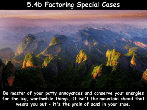 5.4b Factoring Special Cases