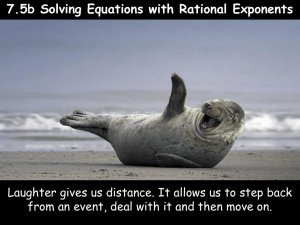 7.5b Solving Equations with Rational Exponents