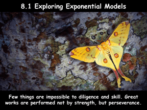 8.1 Exploring Exponential Models