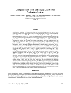 Comparison of Twin and Single Line Cotton Production Systems