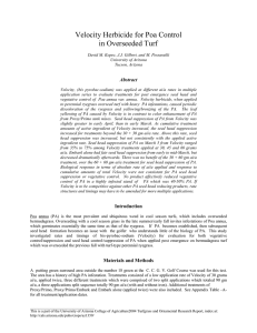 Velocity Herbicide for Poa Control in Overseeded Turf Abstract