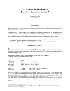 Can Applied ABA be Used in Desert Turfgrass Management? Introduction
