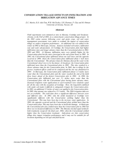 CONSERVATION TILLAGE EFFECTS ON INFILTRATION AND IRRIGATION ADVANCE TIMES