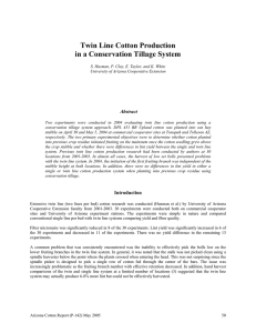 Twin Line Cotton Production in a Conservation Tillage System Abstract