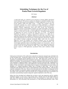 Scheduling Techniques for the Use of Pentia Plant Growth Regulator Abstract