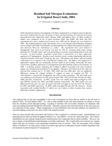 Residual Soil Nitrogen Evaluations In Irrigated Desert Soils, 2004 Abstract