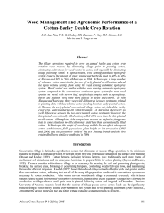Weed Management and Agronomic Performance of a Cotton-Barley Double Crop Rotation Abstract