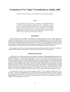 Evaluation of Two Velpar Formulations on Alfalfa, 2005 ®