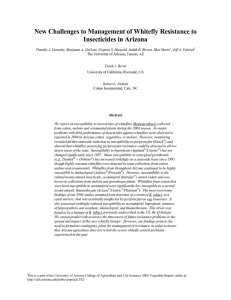 New Challenges to Management of Whitefly Resistance to Insecticides in Arizona