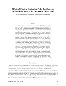 Effects of Calcium Containing Foliar Fertilizers on