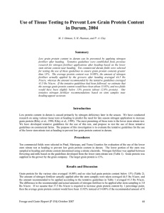 Use of Tissue Testing to Prevent Low Grain Protein Content  Summary