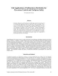 Fall Applications of Sulfonylurea Herbicides for Poa annua  Abstract