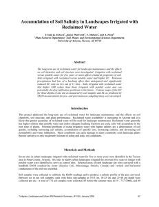 Accumulation of Soil Salinity in Landscapes Irrigated with Reclaimed Water