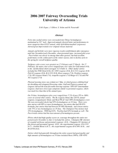 2006 2007 Fairway Overseeding Trials University of Arizona  Abstract