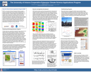 The University of Arizona Cooperative Extension Climate Science Applications Program