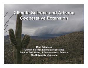 Climate Science and Arizona Cooperative Extension