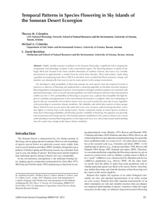 Temporal Patterns in Species Flowering in Sky Islands of