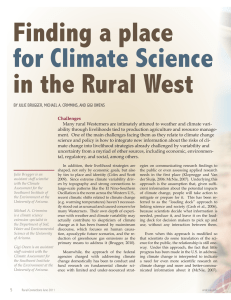Finding a place in the Rural West  for Climate Science