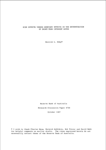 RISK  EFFECTS  VERSUS  MONETARY  EFFECTS ... OF  SHORT-TERM  INTEREST  RATES