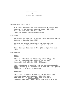 CURRICULUM VITAE OF RICHARD F. DOLE, JR.