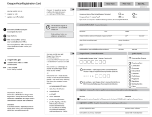 Oregon Voter Registration Card qualifications g register to vote