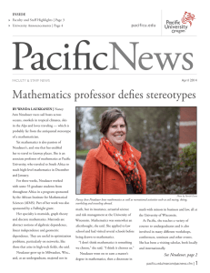 Mathematics professor defies stereotypes  pacificu.edu INSIDE