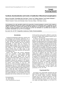 Ceramic Processing Research Synthesis, functionalization and toxicity of multicolour bifunctional nanophosphors *