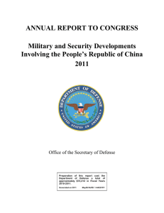 ANNUAL REPORT TO CONGRESS Military and Security Developments 2011