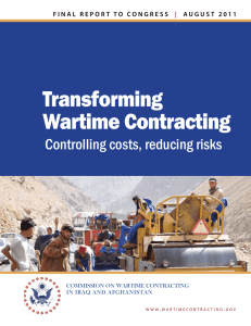 Transforming Wartime Contracting Controlling costs, reducing risks