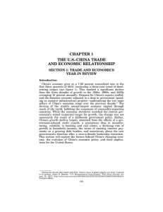 CHAPTER 1 THE U.S.-CHINA TRADE AND ECONOMIC RELATIONSHIP SECTION 1: TRADE AND ECONOMICS