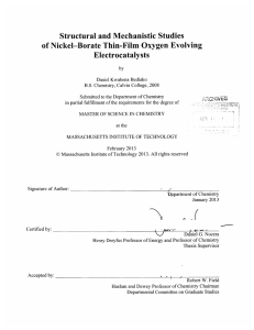 Structural and Mechanistic  Studies Electrocatalysts ARCHVES