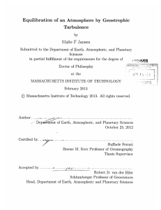 Equilibration of  an  Atmosphere  by  Geostrophic Turbulence