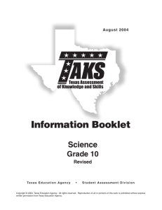 Information Booklet Science Grade 10 Revised