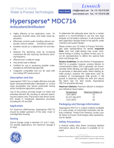 Hypersperse* MDC714 Antiscalant/Antifoulant