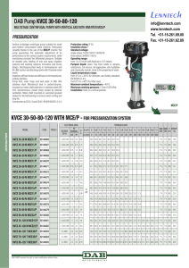 KVCE 30-50-80-120 KE DAB Pump PRESSURIZATION