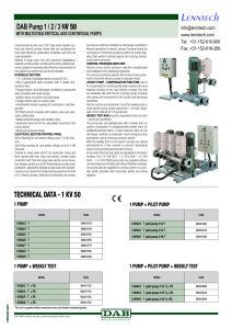 WITH MULTISTAGE VERTICAL AXIS CENTRIFUGAL PUMPS