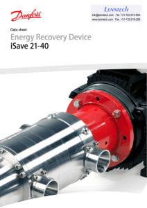 Energy Recovery Device iSave 21-40 Lenntech Data sheet