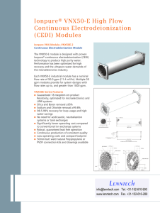 Ionpure® VNX50-E High Flow Continuous Electrodeionization (CEDI) Modules