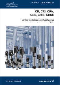 CR, CRI, CRN, CRE, CRIE, CRNE Lenntech Vertical multistage centrifugal pumps
