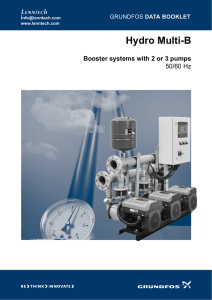 Hydro Multi-B Lenntech Booster systems with 2 or 3 pumps 50/60 Hz