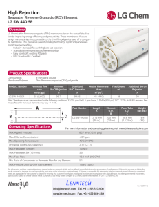 High Rejection Seawater Reverse Osmosis (RO) Element LG SW 440 SR